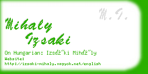 mihaly izsaki business card